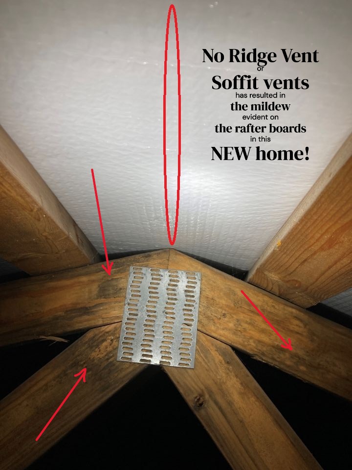 No ventilation in the attic of this brand new home.